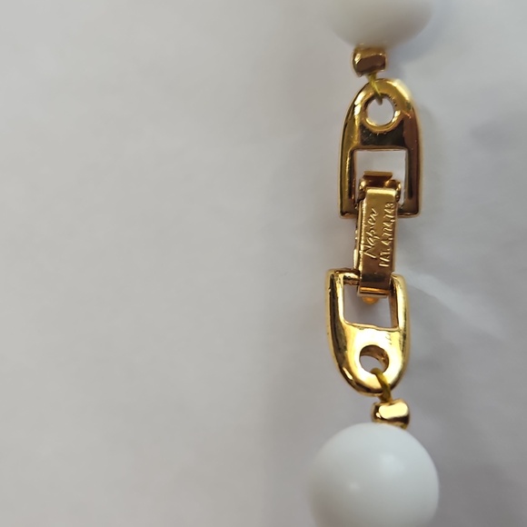 Napier Black and White Beaded Necklace with a Gold Accent - Picture 7 of 9